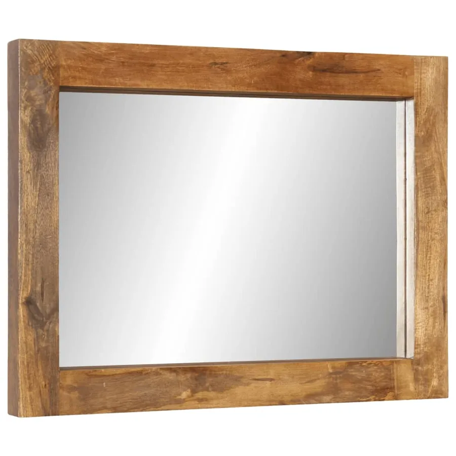 Miroir 70x50 cm bois de manguier massif et verre - 3