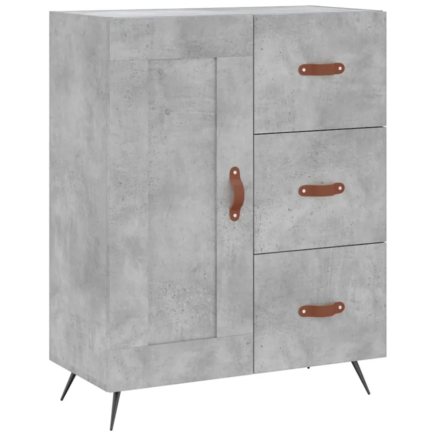 Buffet haut Gris béton 69,5x34x180 cm Bois d'ingénierie - 7