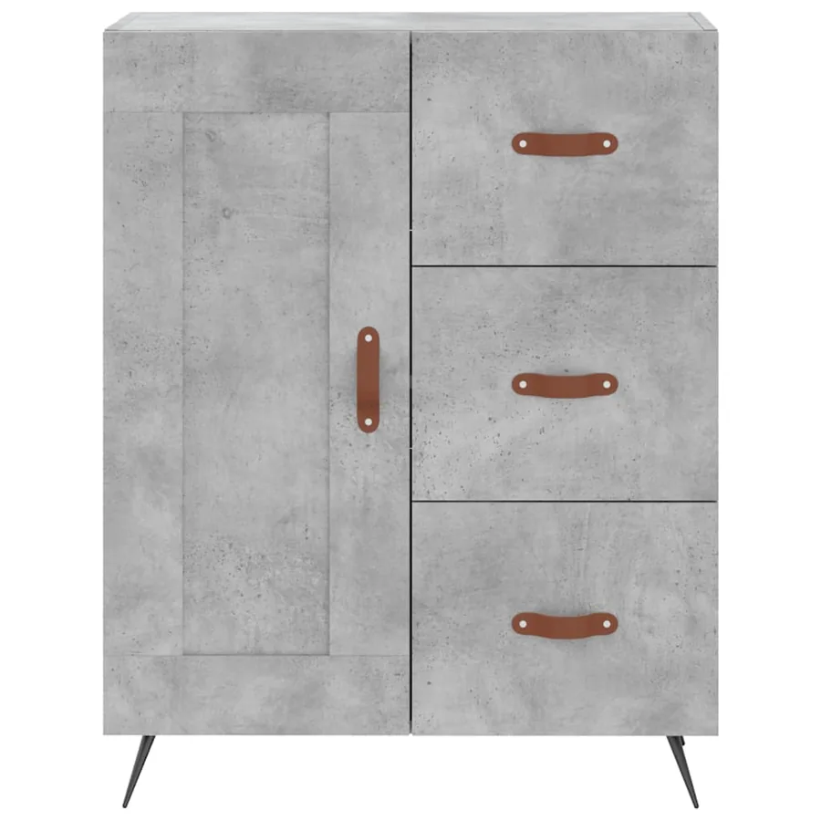 Buffet haut Gris béton 69,5x34x180 cm Bois d'ingénierie - 8