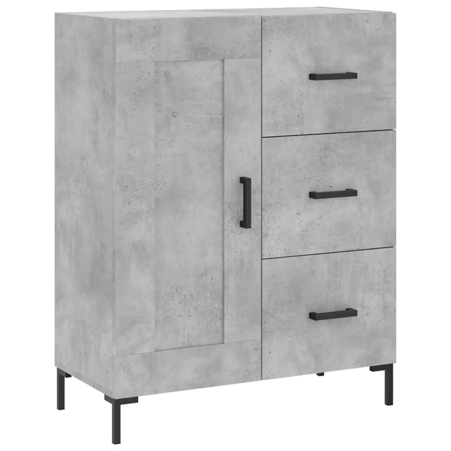 Buffet haut Gris béton 69,5x34x180 cm Bois d'ingénierie - 7