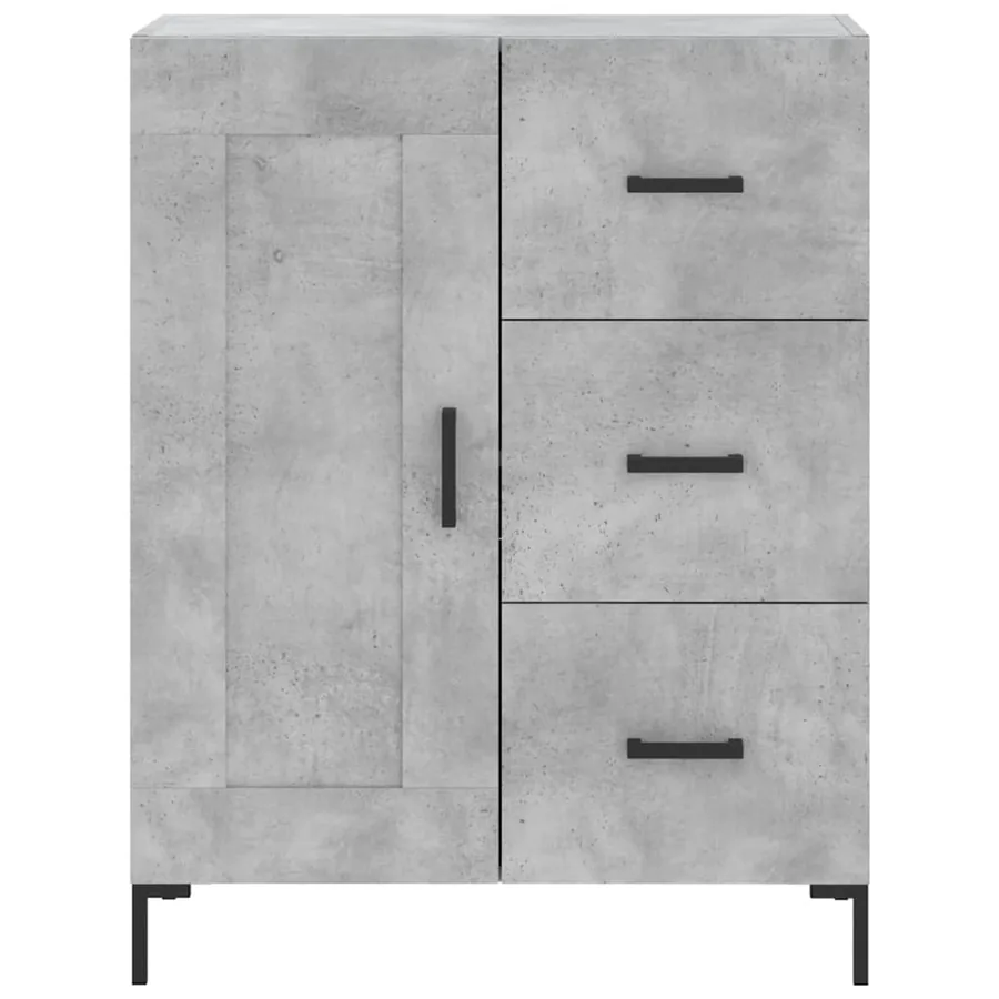 Buffet haut Gris béton 69,5x34x180 cm Bois d'ingénierie - 8