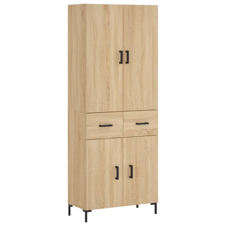 Buffet haut Chêne sonoma 69,5x34x180 cm Bois d'ingénierie - 2