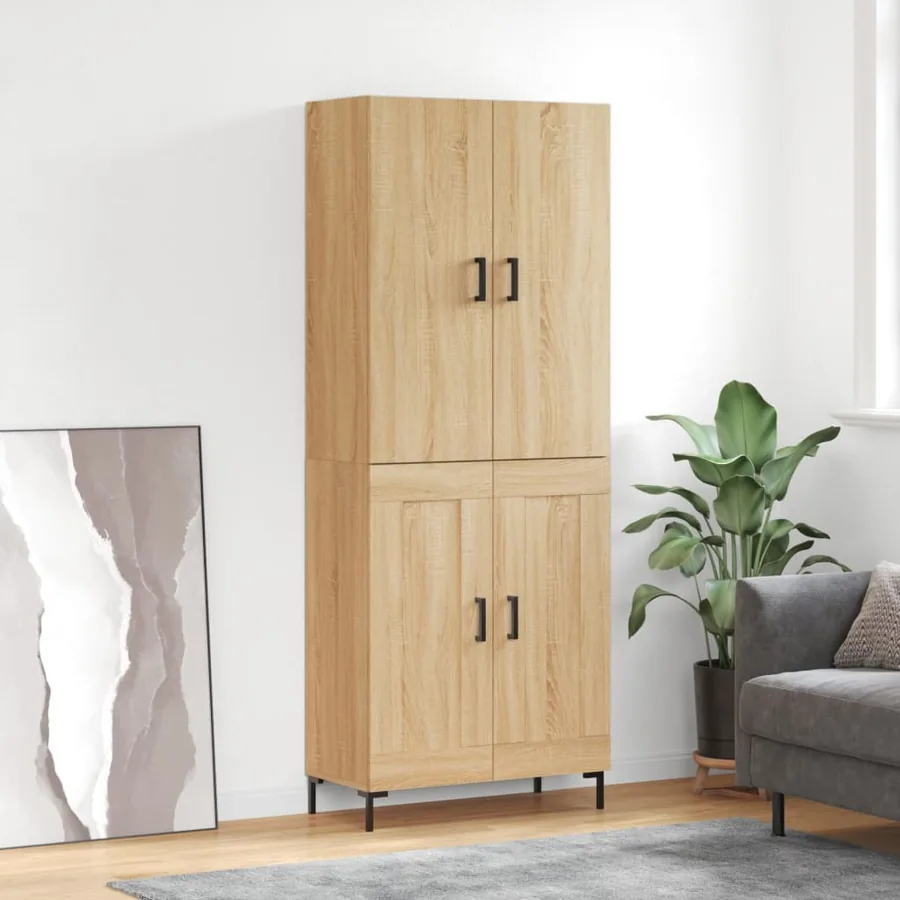 Buffet haut Chêne sonoma 69,5x34x180 cm Bois d'ingénierie