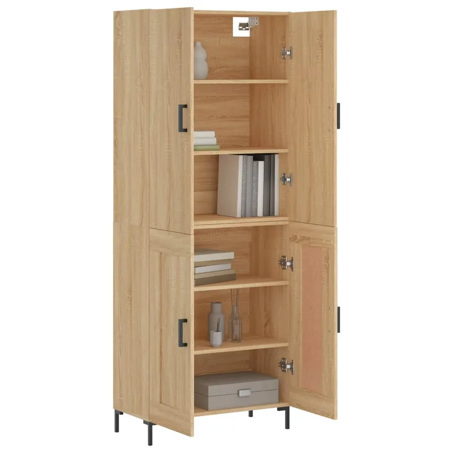 Buffet haut Chêne sonoma 69,5x34x180 cm Bois d'ingénierie - 3