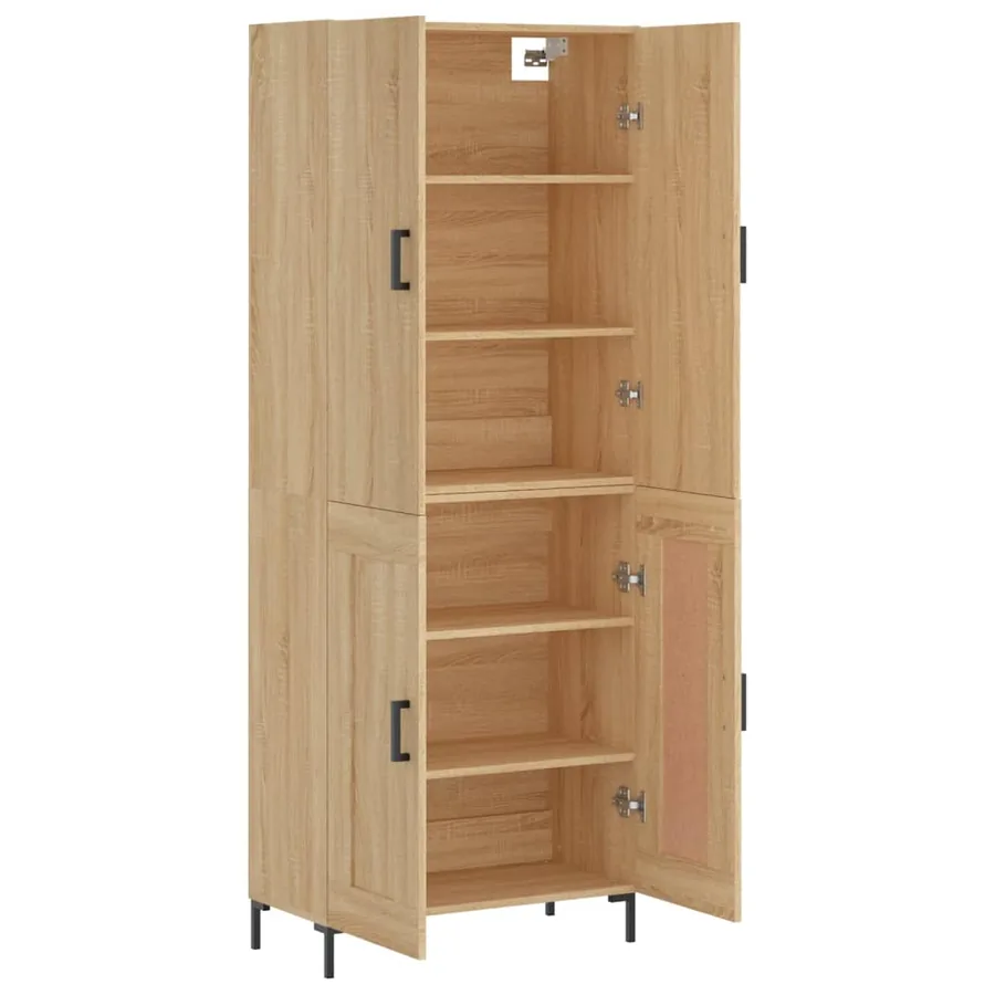Buffet haut Chêne sonoma 69,5x34x180 cm Bois d'ingénierie - 4