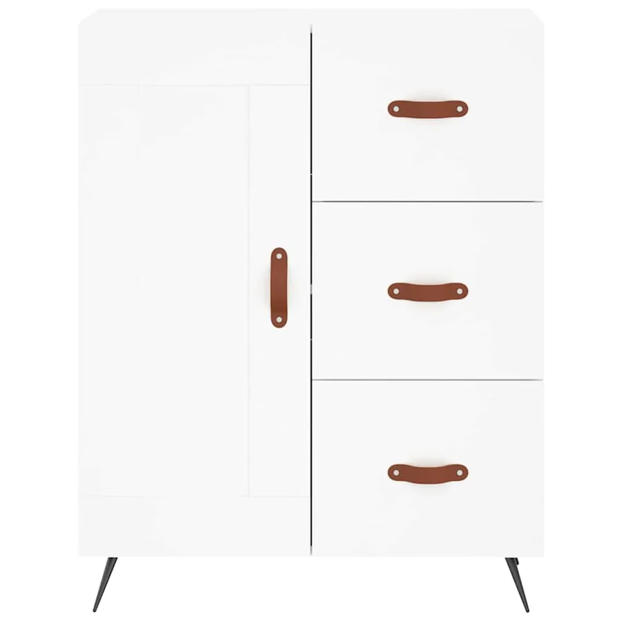 Buffet haut Blanc 69,5x34x180 cm Bois d'ingénierie - 7
