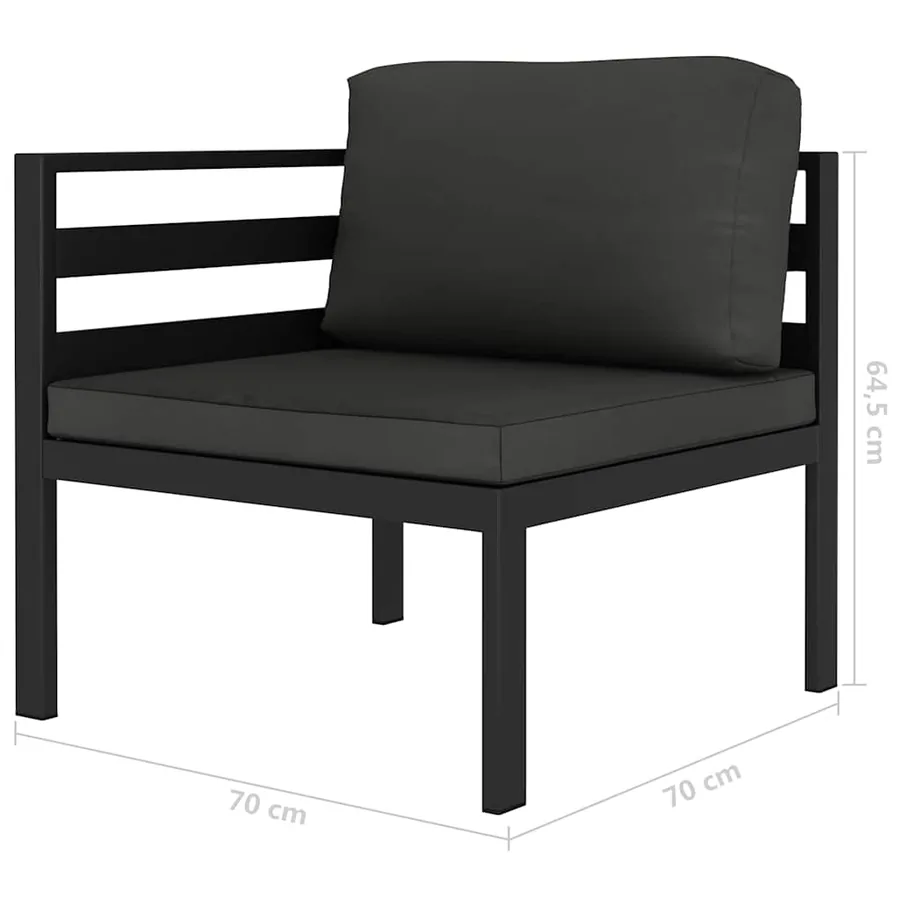 Salon de jardin 6 pcs avec coussins Aluminium Anthracite - 6