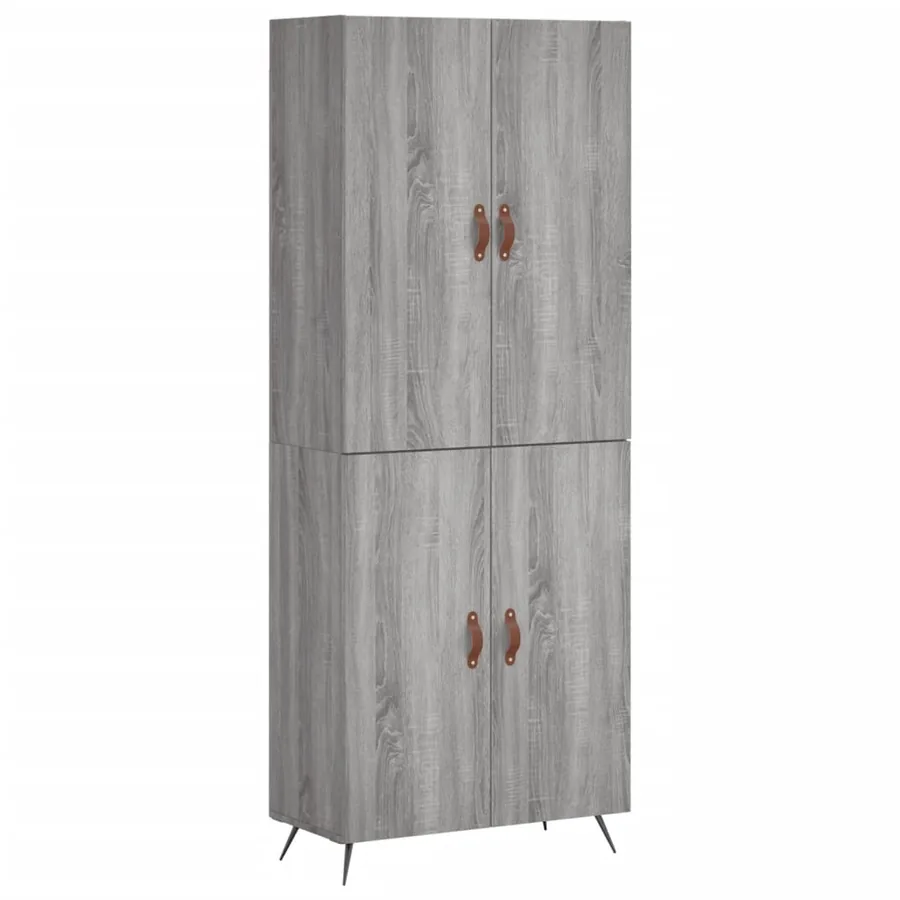 Buffet haut Sonoma gris 69,5x34x180 cm Bois d'ingénierie - 2