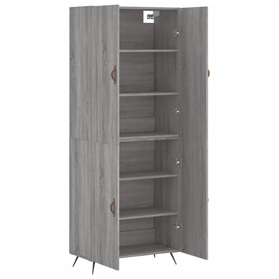 Buffet haut Sonoma gris 69,5x34x180 cm Bois d'ingénierie - 3