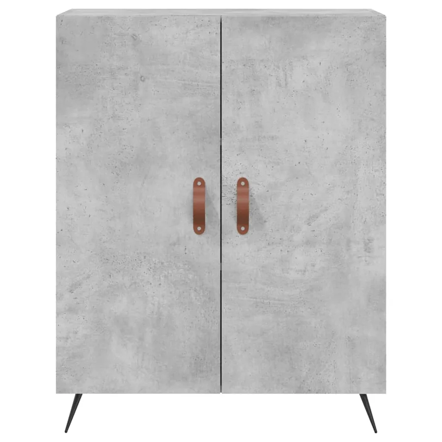 Buffet haut Gris béton 69,5x34x180 cm Bois d'ingénierie - 8