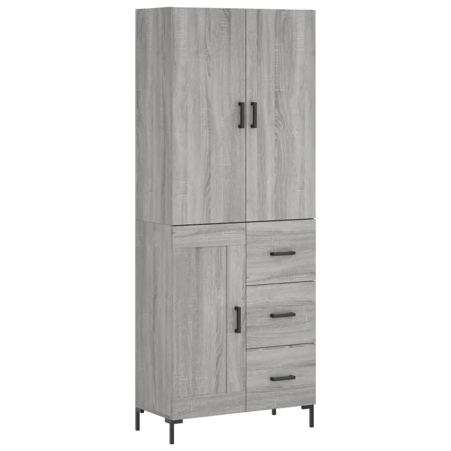 Buffet haut Sonoma gris 69,5x34x180 cm Bois d'ingénierie - 2