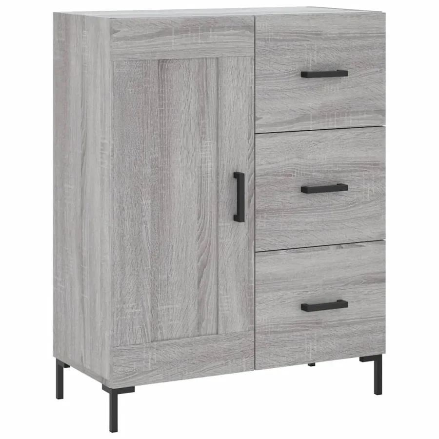 Buffet haut Sonoma gris 69,5x34x180 cm Bois d'ingénierie - 7