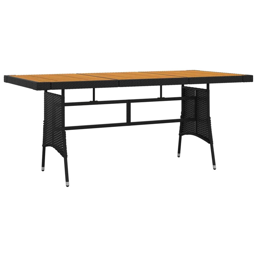 Ensemble à manger d'extérieur 9 pcs Résine tressée Noir - 6