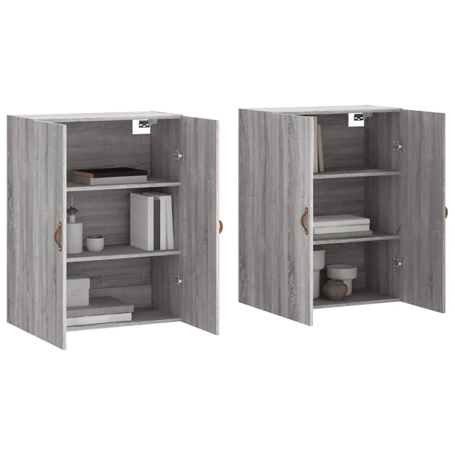 Armoires murales 2 pcs sonoma gris 69,5x34x90 cm - 3