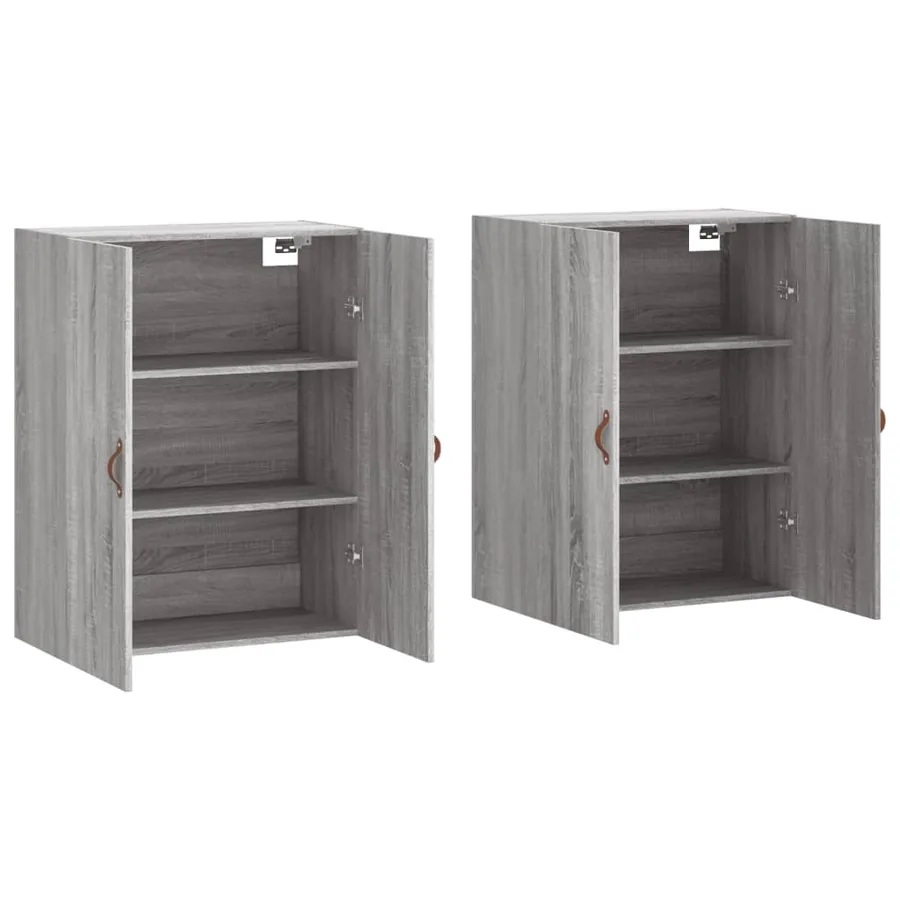 Armoires murales 2 pcs sonoma gris 69,5x34x90 cm - 4