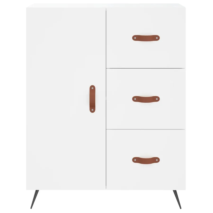 Buffet haut Blanc 69,5x34x180 cm Bois d'ingénierie - 7