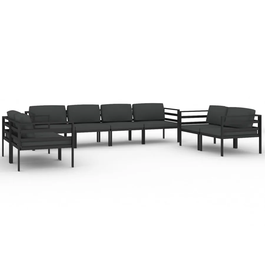 Salon de jardin 8 pcs avec coussins Aluminium Anthracite - 2