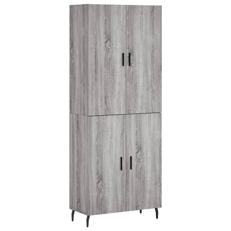 Buffet haut Sonoma gris 69,5x34x180 cm Bois d'ingénierie - 2