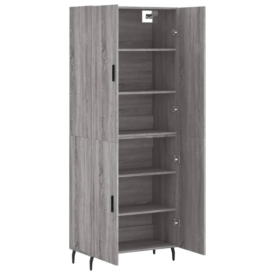 Buffet haut Sonoma gris 69,5x34x180 cm Bois d'ingénierie - 4