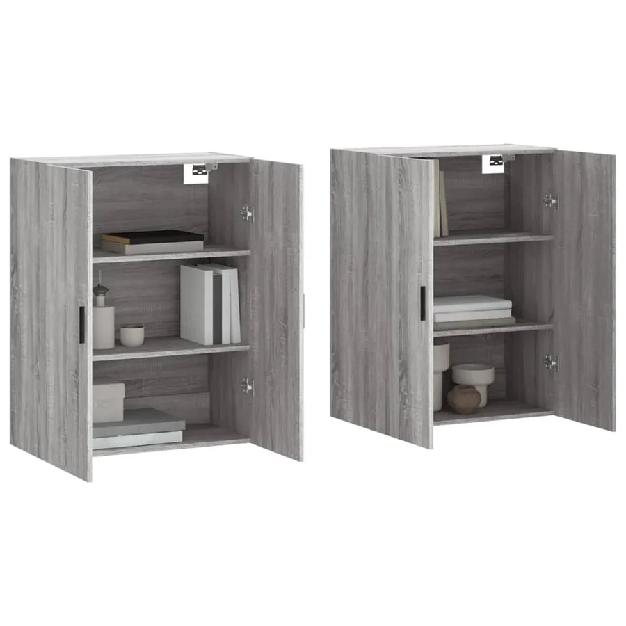 Armoires murales 2 pcs sonoma gris 69,5x34x90 cm - 3