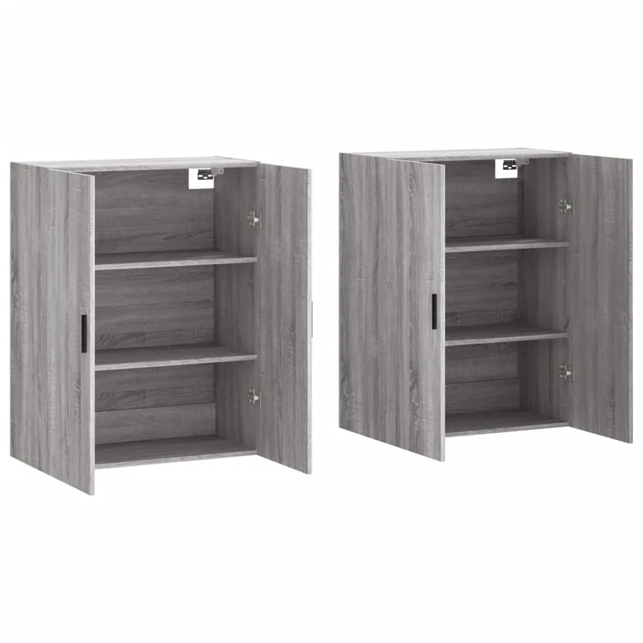 Armoires murales 2 pcs sonoma gris 69,5x34x90 cm - 4