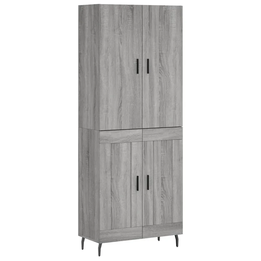 Buffet haut Sonoma gris 69,5x34x180 cm Bois d'ingénierie - 2