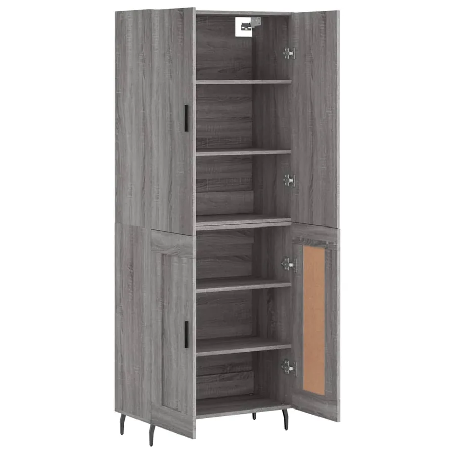 Buffet haut Sonoma gris 69,5x34x180 cm Bois d'ingénierie - 4