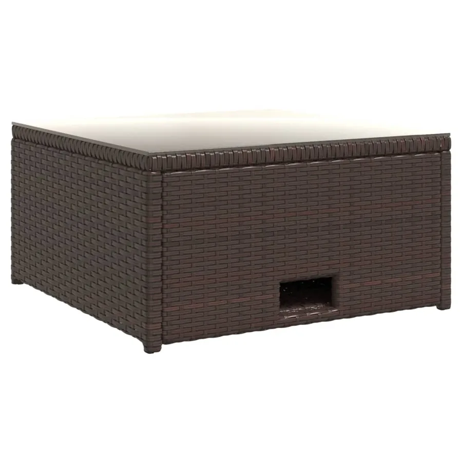 Salon de jardin 4 pcs avec coussins Résine tressée Marron - 12