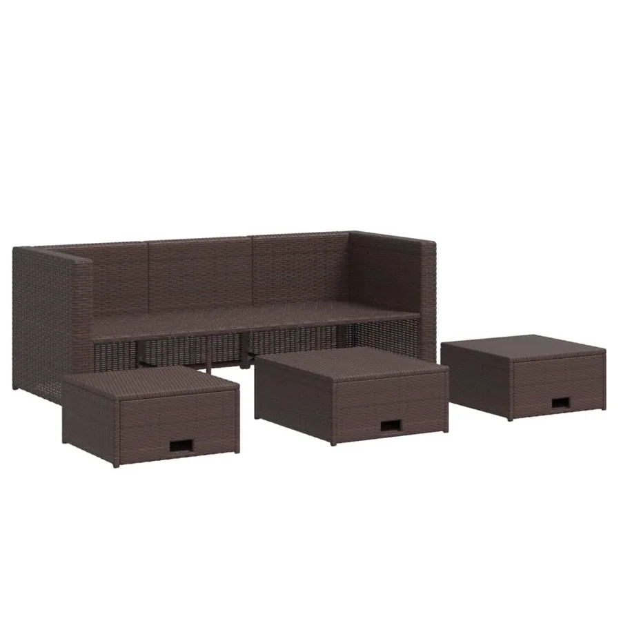 Salon de jardin 4 pcs avec coussins Résine tressée Marron - 4