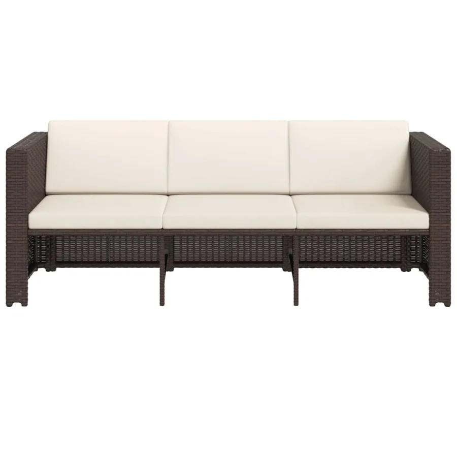 Salon de jardin 4 pcs avec coussins Résine tressée Marron - 6