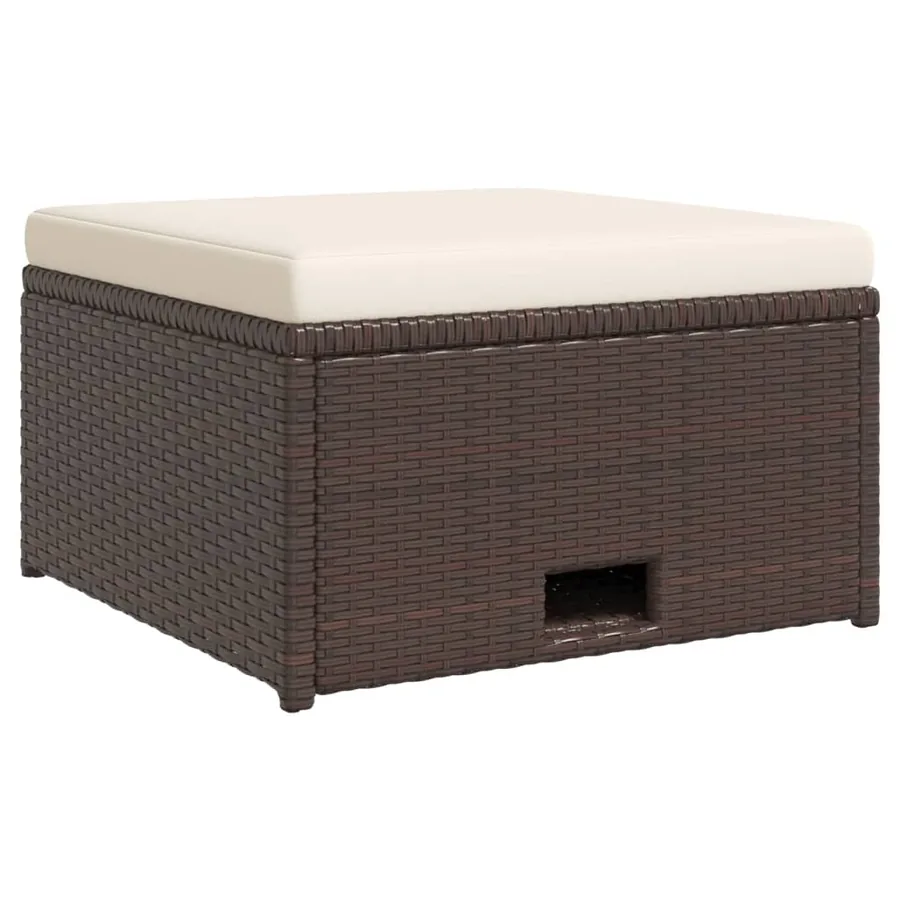 Salon de jardin 4 pcs avec coussins Résine tressée Marron - 7