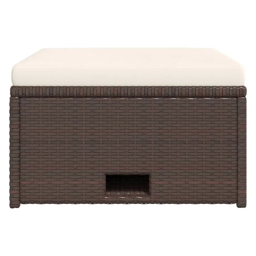 Salon de jardin 4 pcs avec coussins Résine tressée Marron - 8
