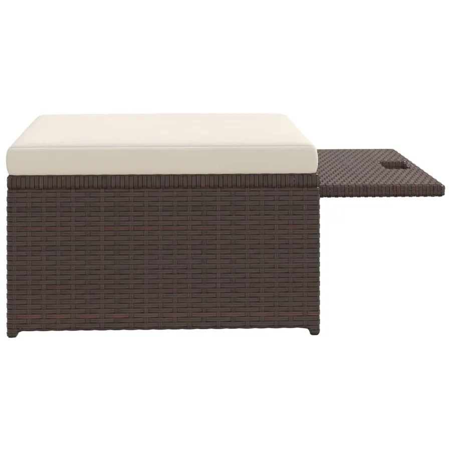 Salon de jardin 4 pcs avec coussins Résine tressée Marron - 9