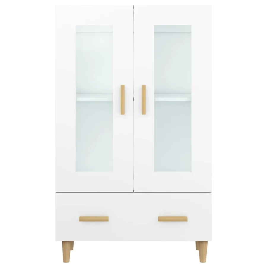 Buffet haut Blanc 70x31x115 cm Bois d'ingénierie - 5