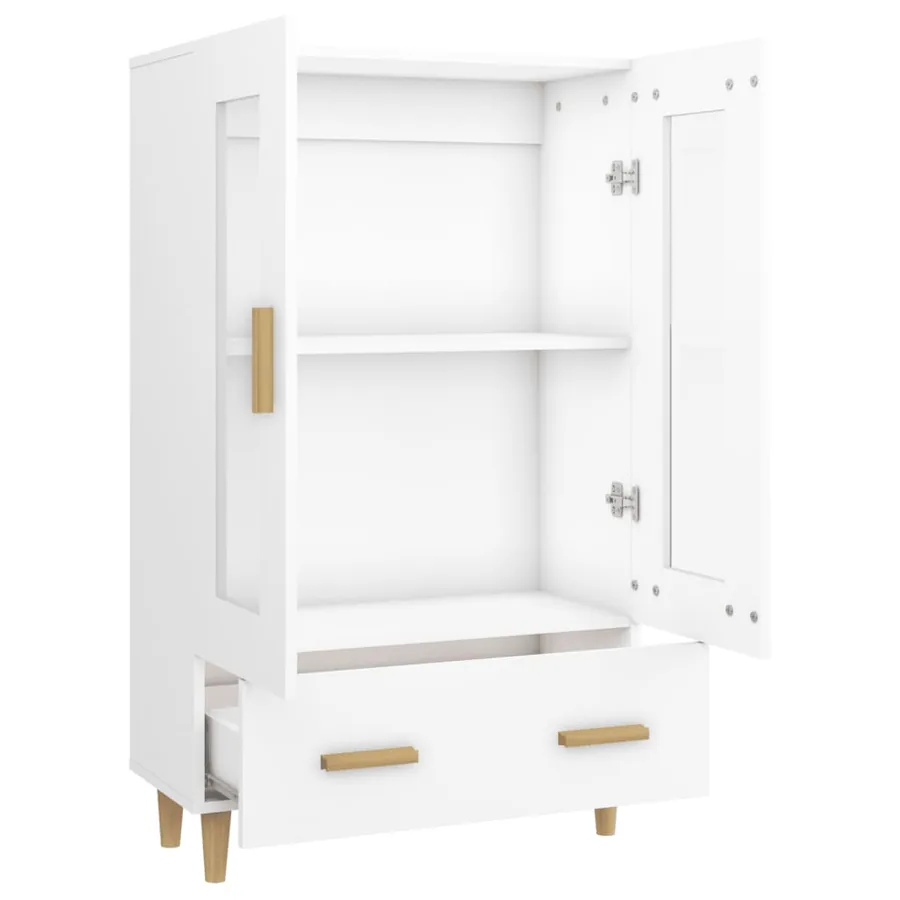 Buffet haut Blanc 70x31x115 cm Bois d'ingénierie - 6