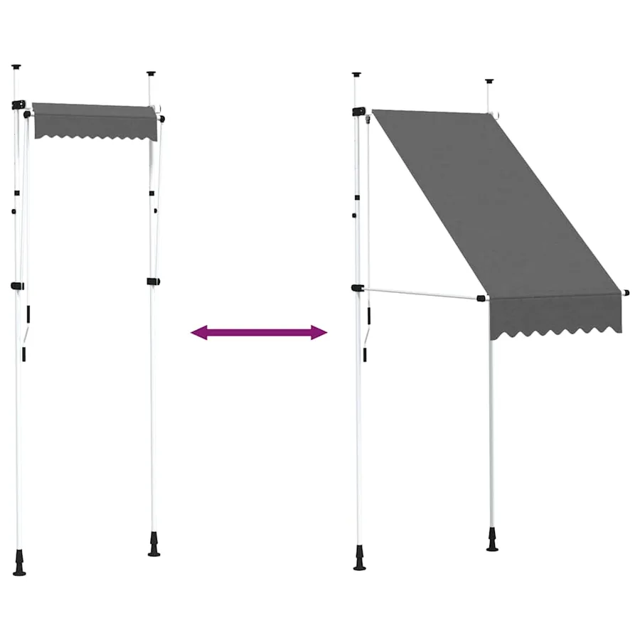 Auvent manuel rétractable 100 cm anthracite - 8