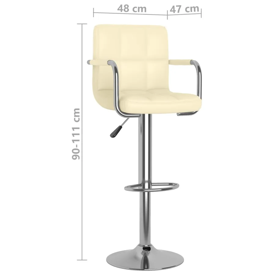 Tabourets de bar lot de 2 crème similicuir - 10