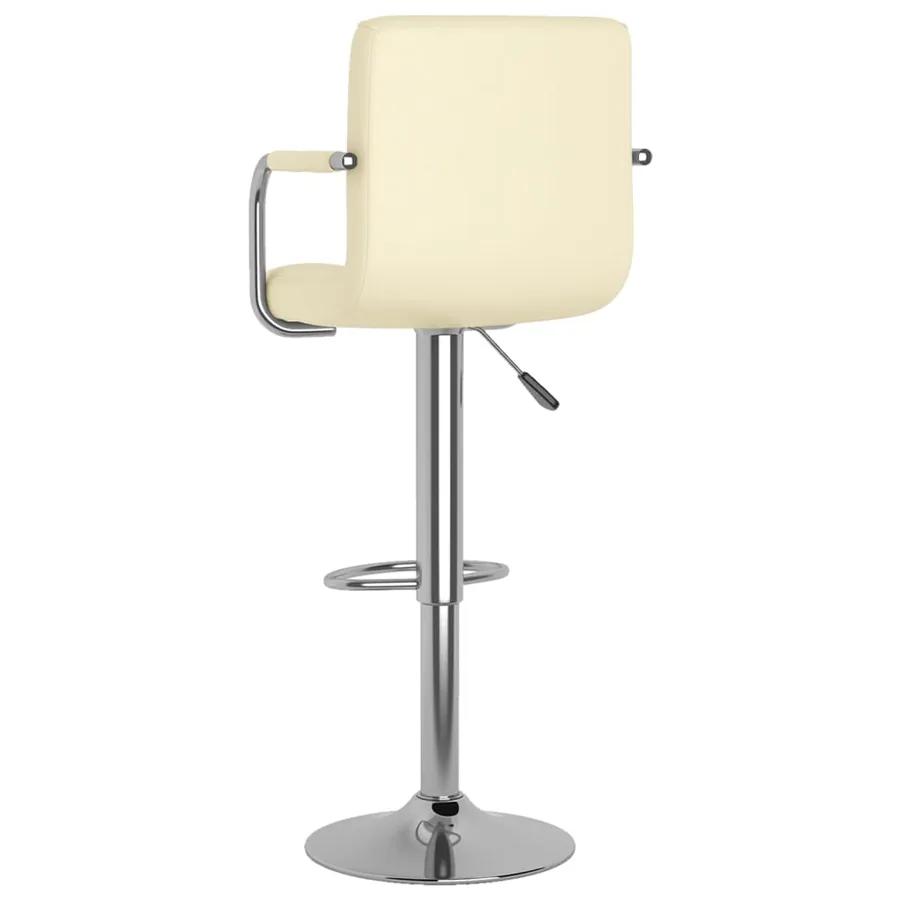 Tabourets de bar lot de 2 crème similicuir - 6