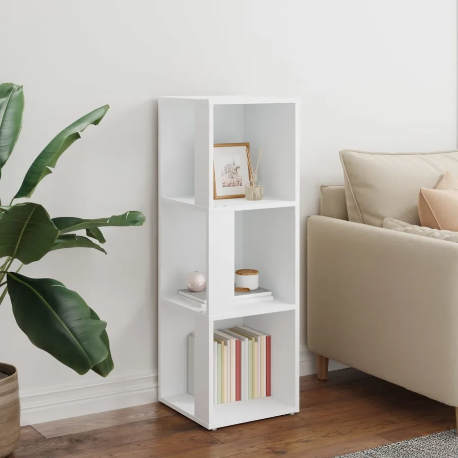 Armoire d'angle Blanc 33x33x100 cm Bois d'ingénierie - 3