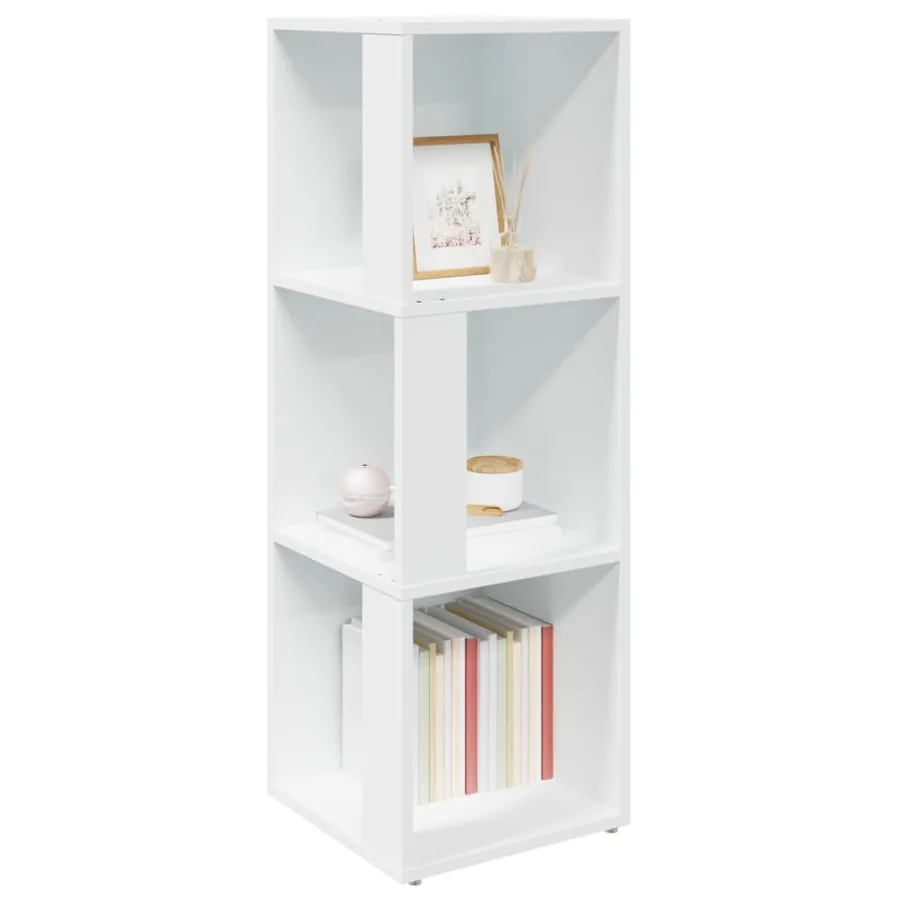 Armoire d'angle Blanc 33x33x100 cm Bois d'ingénierie - 6