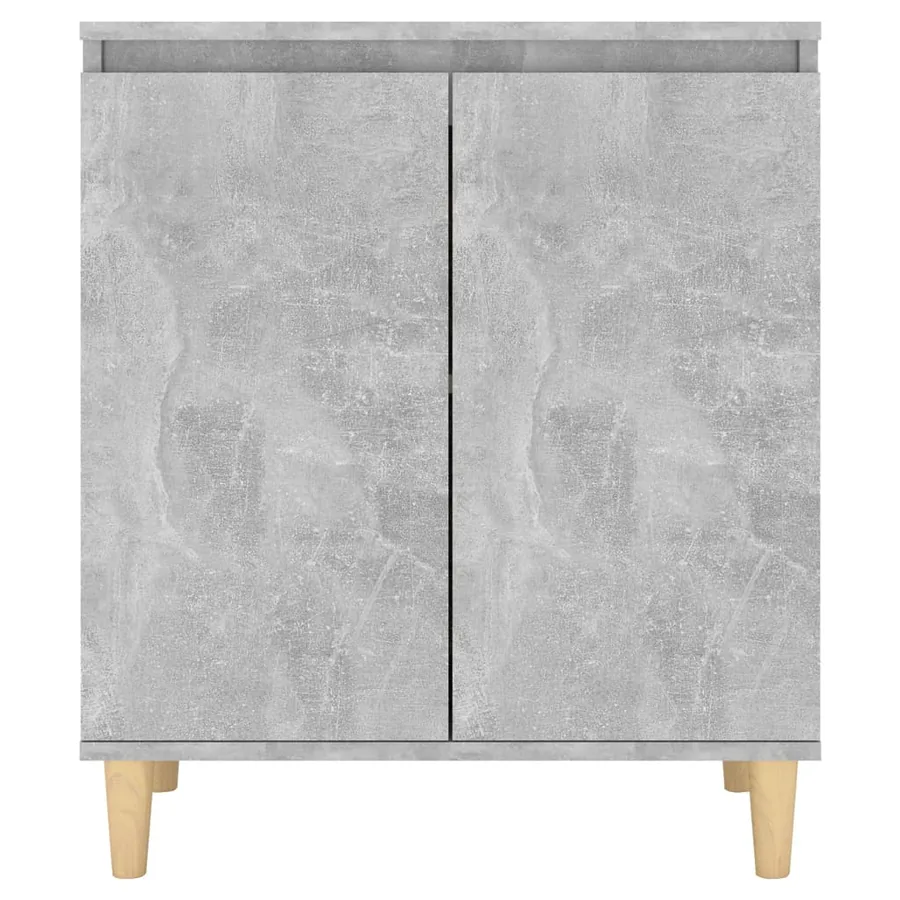 Buffet avec pieds en bois Gris béton bois d'ingénierie - 5