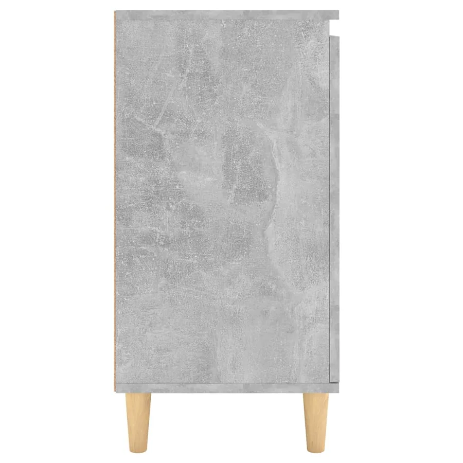 Buffet avec pieds en bois Gris béton bois d'ingénierie - 6