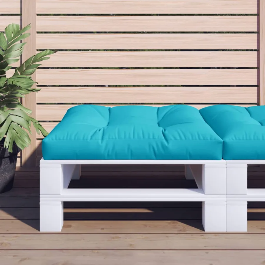 Coussin de palette turquoise 80x80x12 cm tissu
