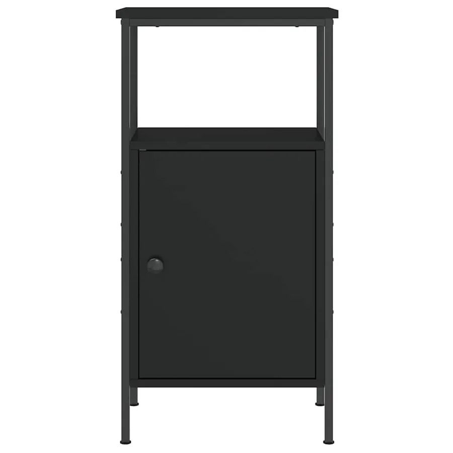 Table de chevet noir 41x31x80 cm bois d’ingénierie - 3