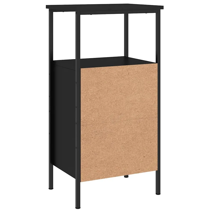Table de chevet noir 41x31x80 cm bois d’ingénierie - 5