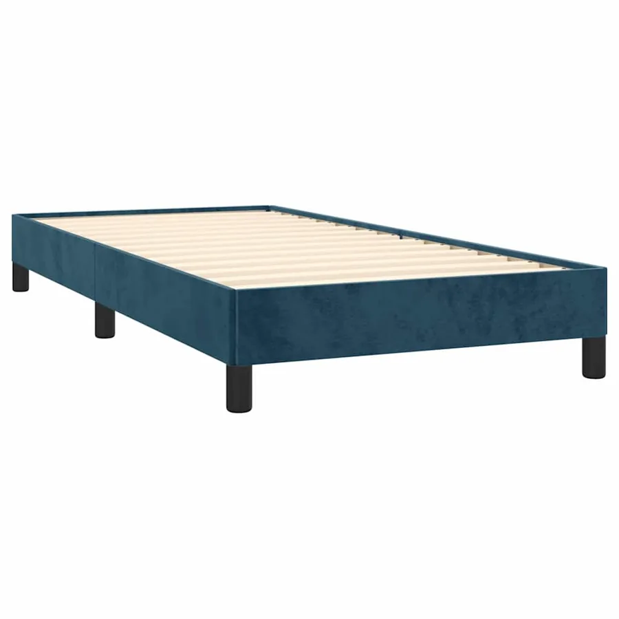 Cadre de lit sans matelas bleu foncé 90x190 cm velours - 3