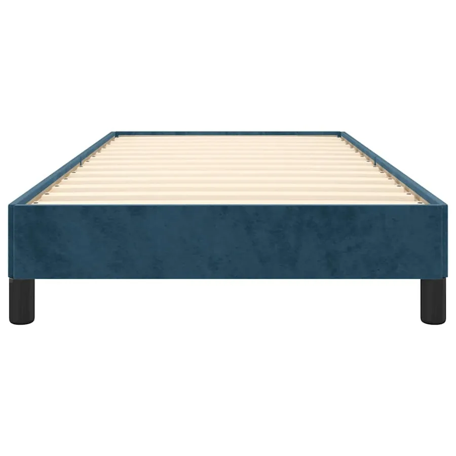Cadre de lit sans matelas bleu foncé 90x190 cm velours - 5