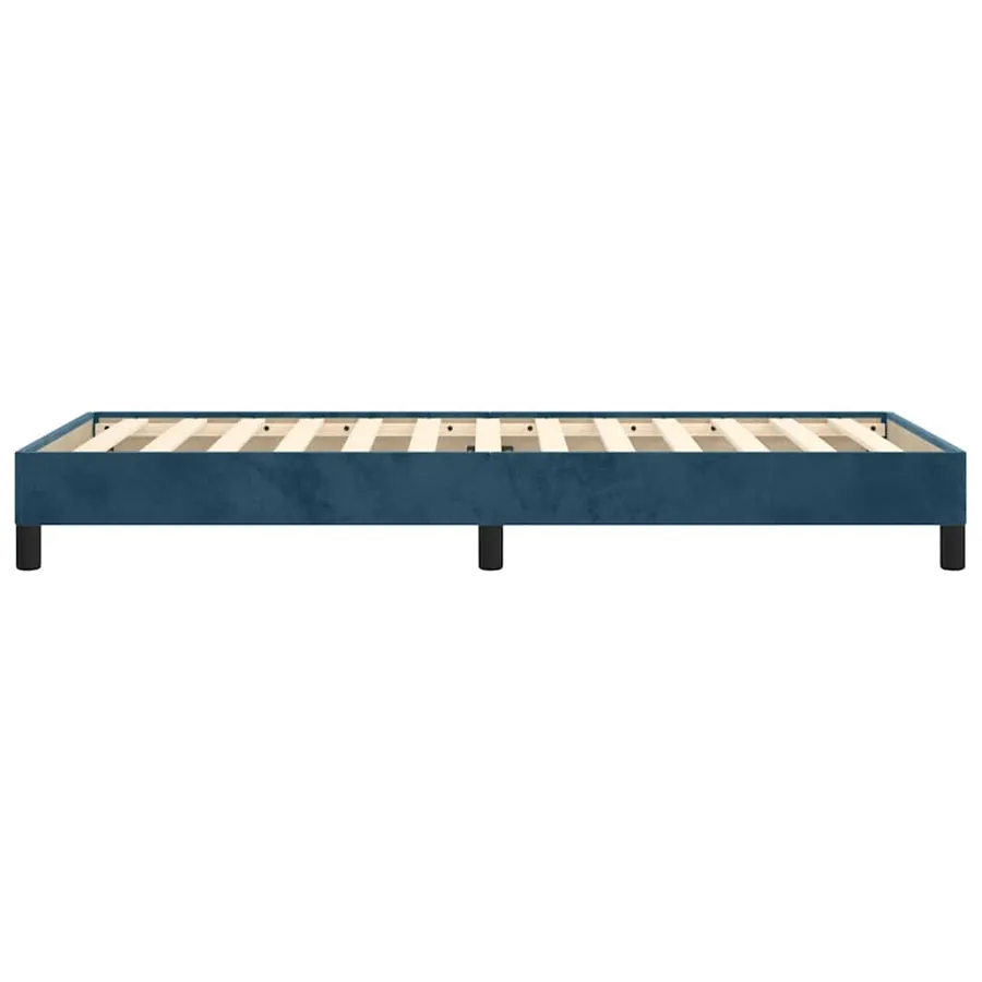 Cadre de lit sans matelas bleu foncé 90x190 cm velours - 6