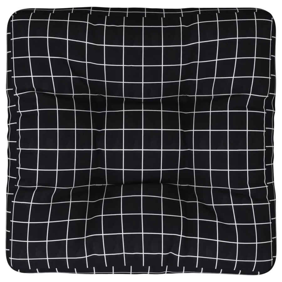 Coussin de palette motif à carreaux noir 50x50x12 cm tissu - 2