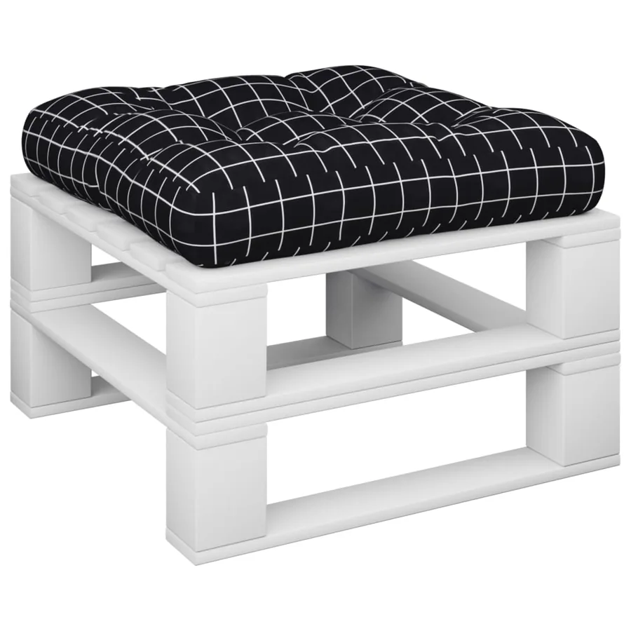 Coussin de palette motif à carreaux noir 50x50x12 cm tissu - 3